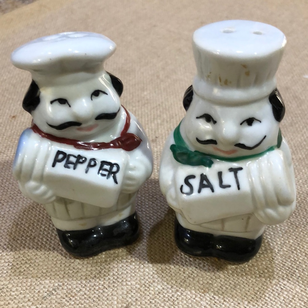 Vintage-Looking Chef Salt and Pepper Shakers